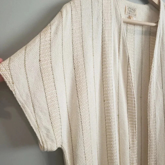 Zonda Nellis Hand-Woven VTG Cardigan Neutral Metallic  ART TO WEAR Slow Fashion - Picture 6 of 17